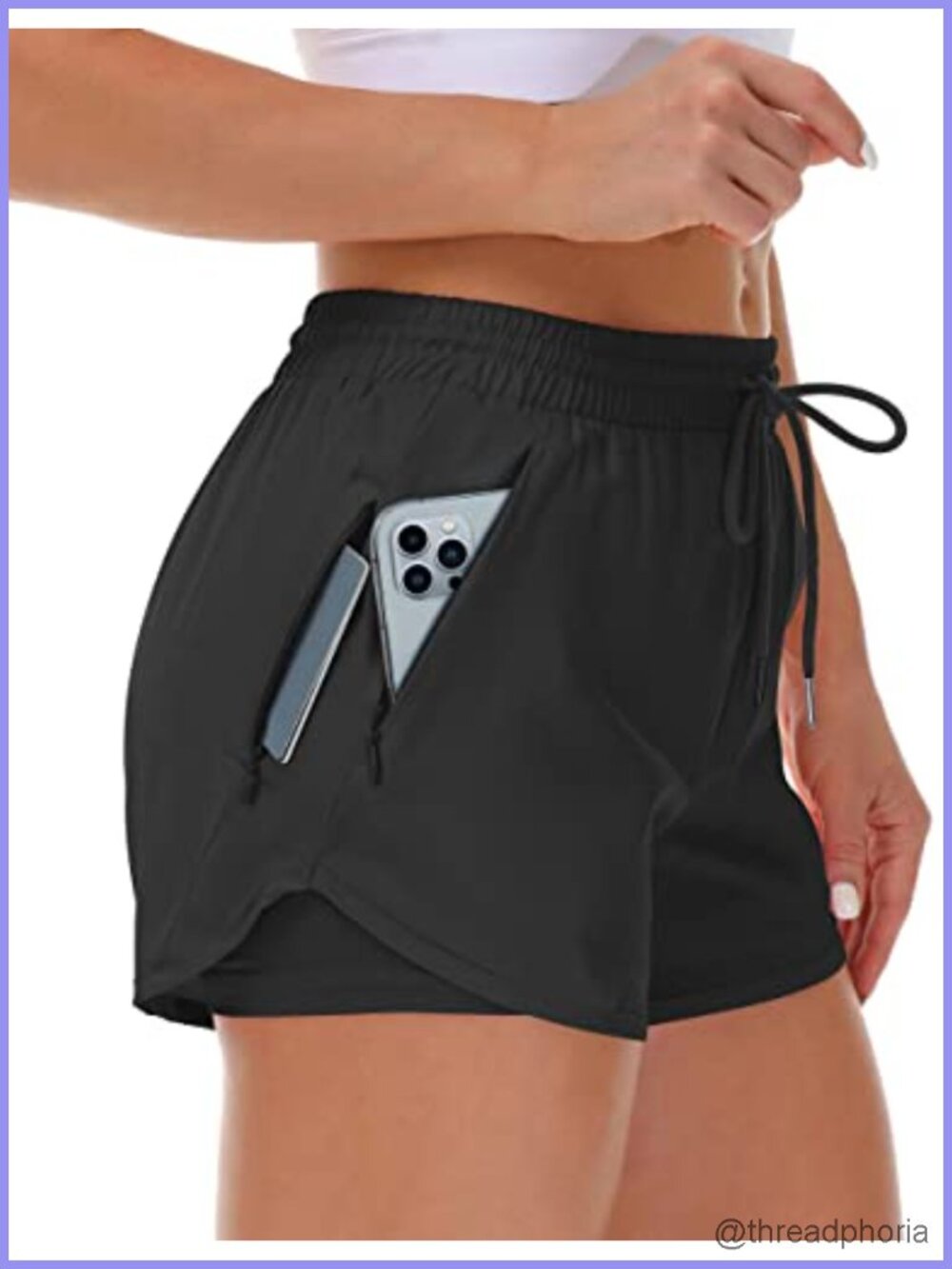 Running Shorts with Liner 3 Zipper Pockets Double Layer Athletic Workout